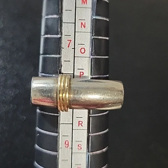 Vintage Unisex Ring Silver And 14kGold Ring - Picture 5 of 9